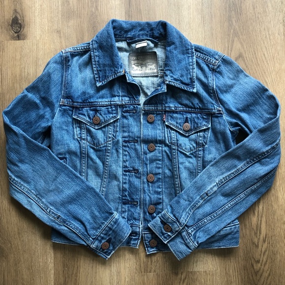 Levi Strauss Cropped Denim Jacket -Womens Xs - Picture 1 of 3
